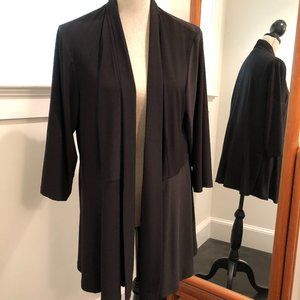 1X Roz & Ali Long Black Jacket Cardigan Sweater w/long sleeves lightweight EUC